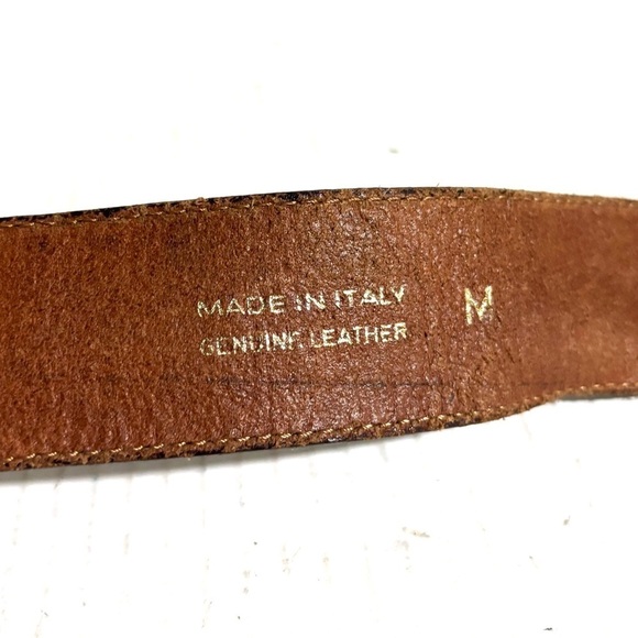 Ann Taylor Brown Leather Belt with Gold Accents size M